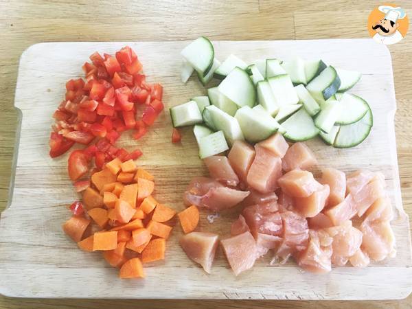 Quinoa aux légumes et poulet - Préparation etape 1
