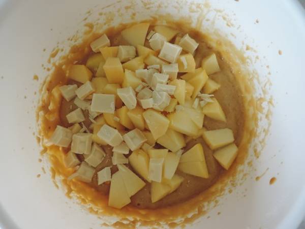Muffin aux pommes et chocolat blanc - Préparation etape 2