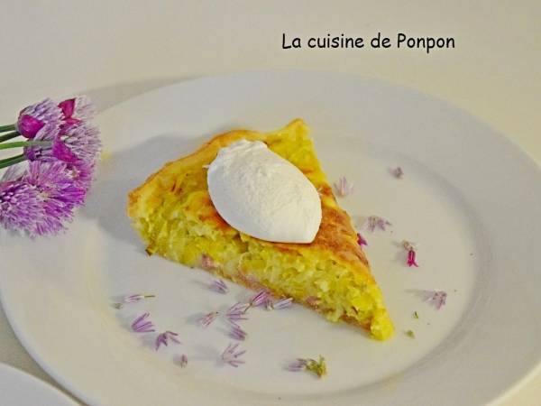 Tarte à la crème de poireaux et moutarde - Préparation etape 4