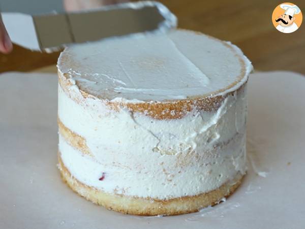 Layer cake aux fraises et crème mascarpone - Préparation etape 10