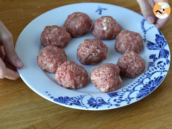 Boulettes de viande cœur mozzarella - Préparation etape 4