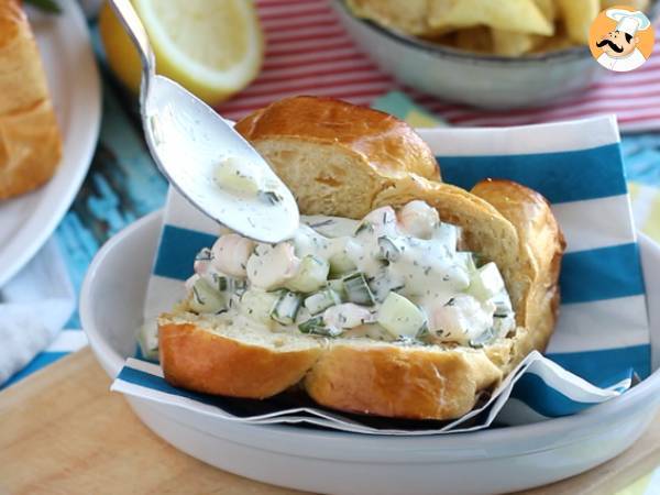 Crevettes roll - Sandwich brioché aux crevettes - Préparation etape 6