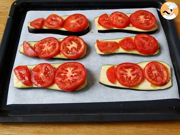 Roulés d'aubergine à la parmigiana - Préparation etape 2