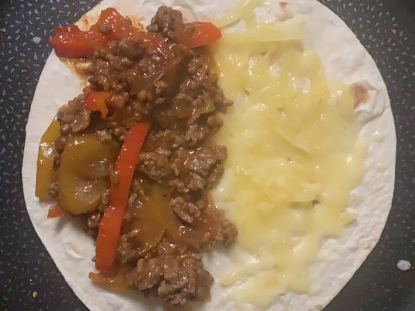 Quesadillas au boeuf et aux poivrons - Préparation etape 3