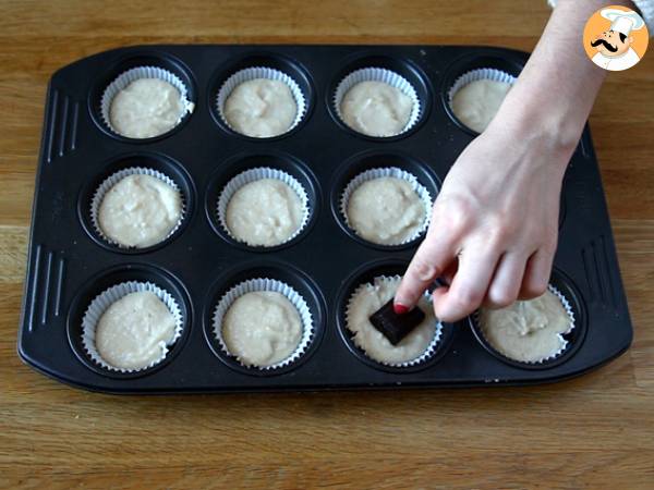 Muffins au coeur chocolaté - Vegan et sans gluten - Préparation etape 3