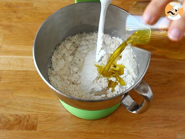 Focaccia fleurie - focaccia art - Préparation etape 1