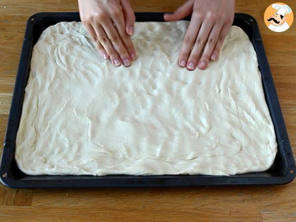 Focaccia fleurie - focaccia art - Préparation etape 4