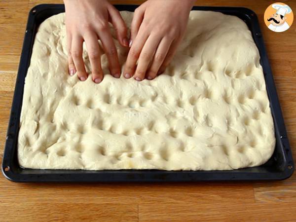 Focaccia fleurie - focaccia art - Préparation etape 5