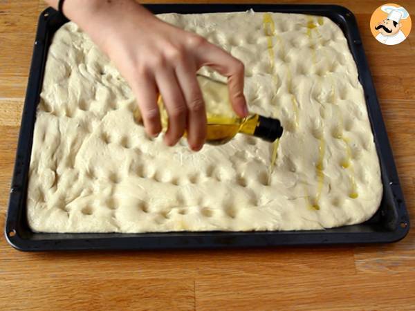 Focaccia fleurie - focaccia art - Préparation etape 6