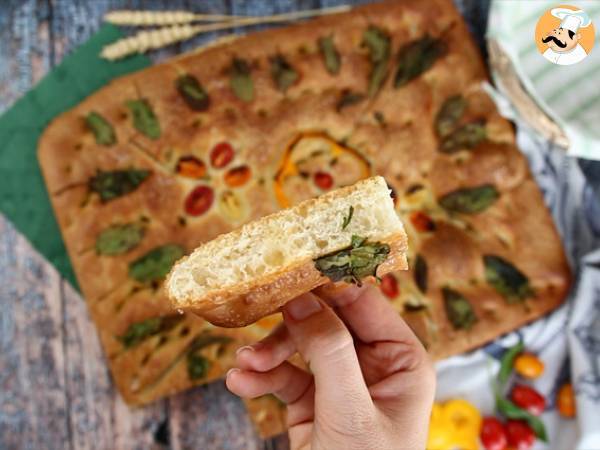 Focaccia fleurie - focaccia art - Préparation etape 10