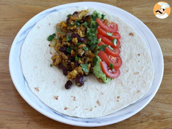 Fajitas végétariennes aux protéines de soja texturées - Préparation etape 4