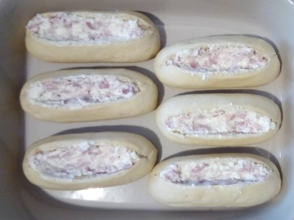 Les egg boats jambon fromage - Préparation etape 3