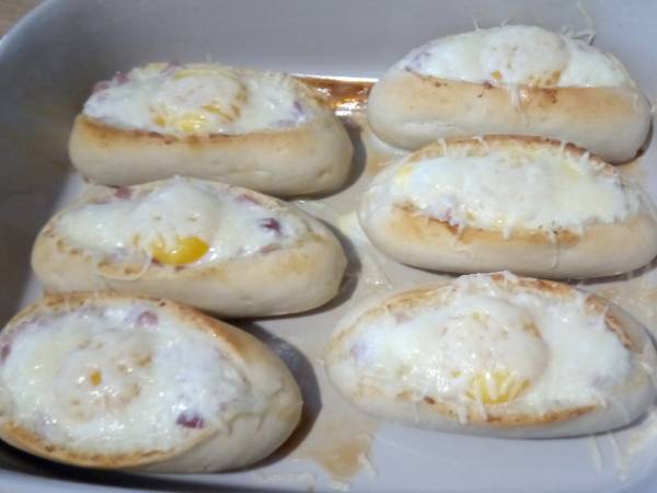 Les egg boats jambon fromage - Préparation etape 9