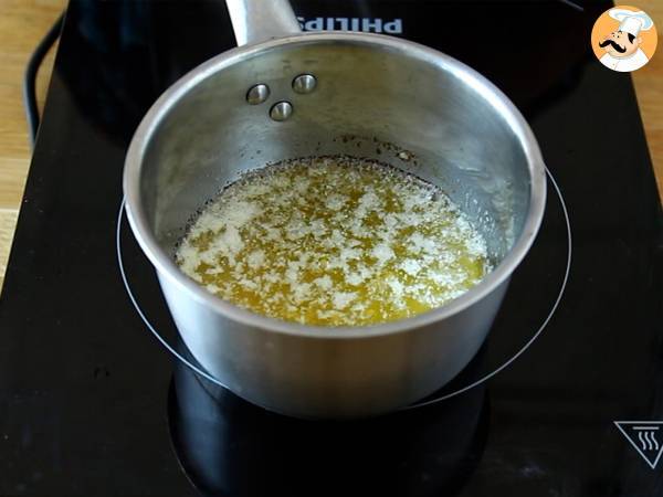 Financiers tigrés au chocolat - ganache croustillante - Préparation etape 1