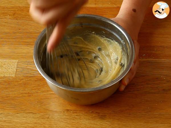 Financiers tigrés au chocolat - ganache croustillante - Préparation etape 4