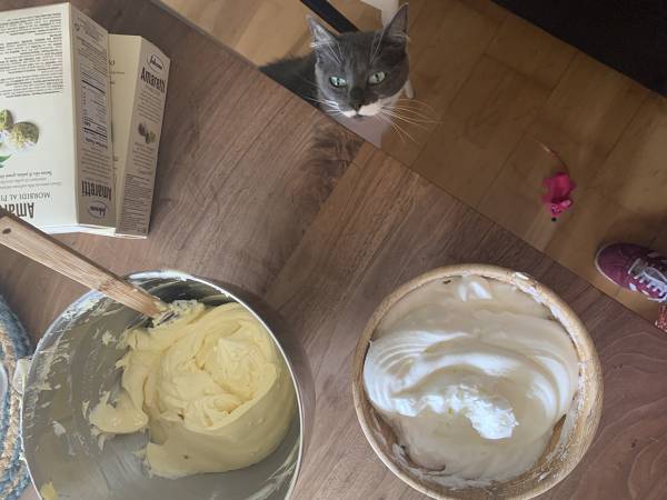 Tiramisu sans gluten à la pistache et aux framboises - Préparation etape 4