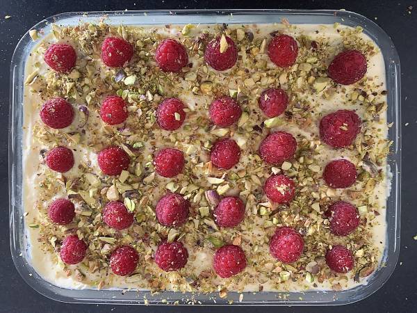 Tiramisu sans gluten à la pistache et aux framboises - Préparation etape 9