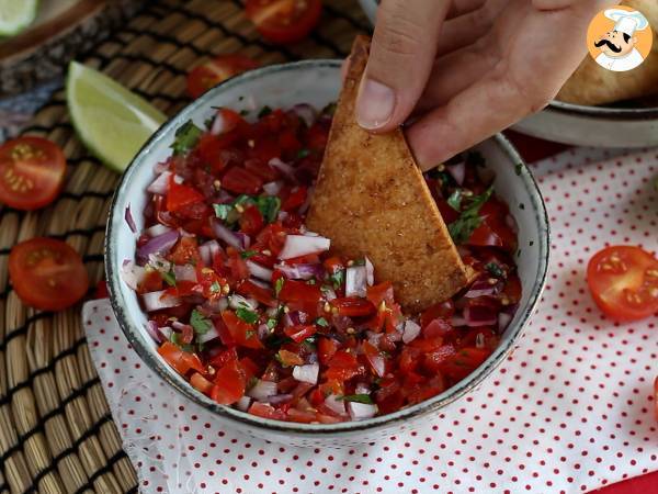 Pico de gallo et ses tortilla chips maison - Préparation etape 6