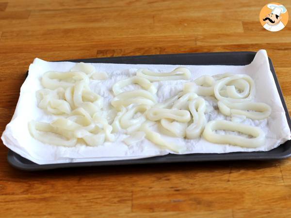 Calamars à la romaine - calamars frits - Préparation etape 2