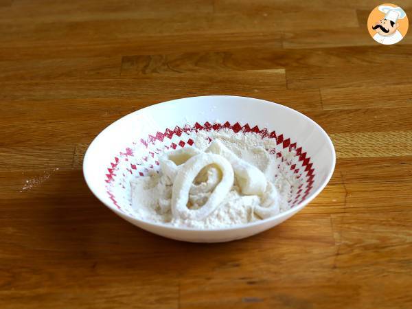 Calamars à la romaine - calamars frits - Préparation etape 3