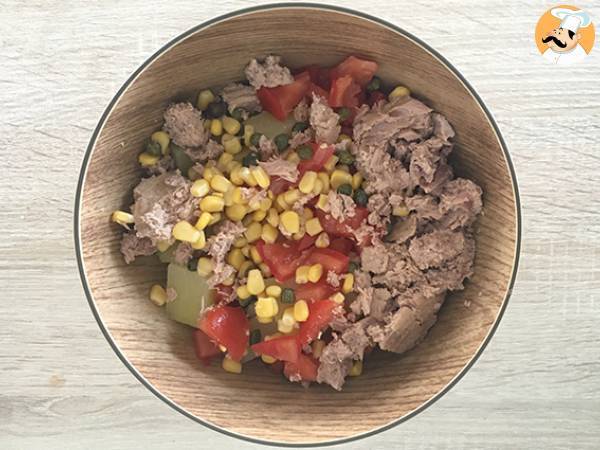 Salade de pommes de terre, thon et tomates - Préparation etape 2