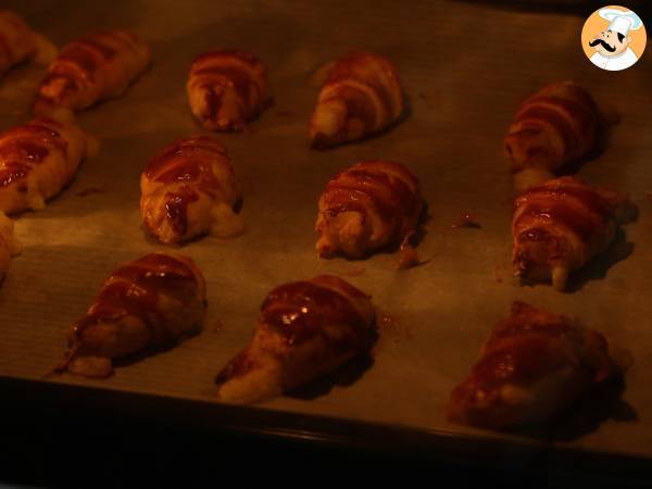Croissants feuilletés à la béchamel, au jambon et au fromage - Préparation etape 5