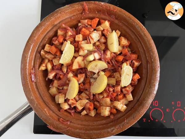 Tajine de bœuf et légumes - Préparation etape 4