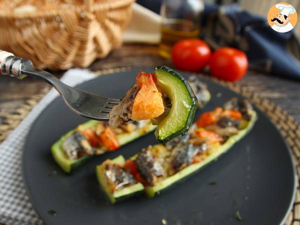 Courgettes farcies aux tomates et sardines - Préparation etape 4