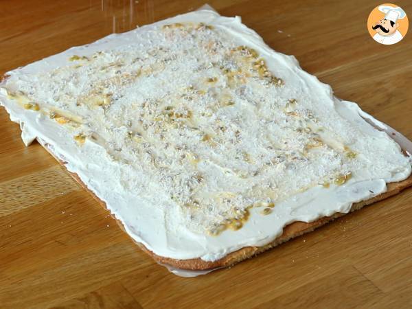 Roulé coco passion, parfait comme bûche de Noël - Préparation etape 5