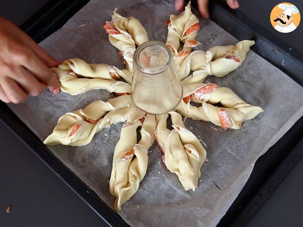 Flocon feuilleté au saumon et fromage frais, parfait pour picorer à l'apéro - Préparation etape 5