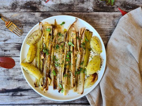 Poireaux rôtis au four - Préparation etape 3