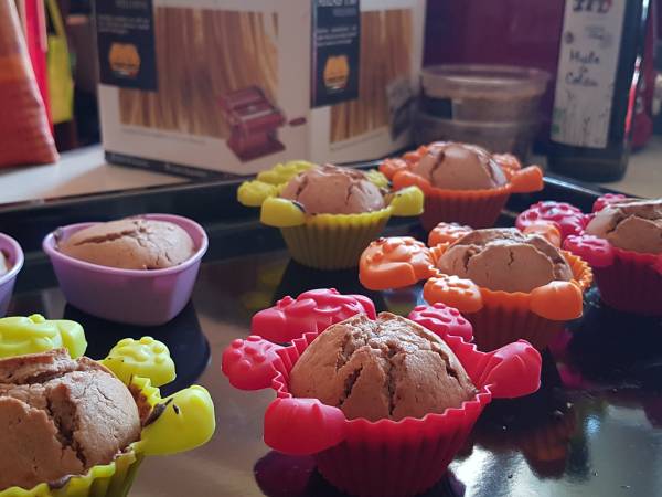 Muffin à la farine de châtaignes et au cœur fondant à la crème de marron - Préparation etape 13