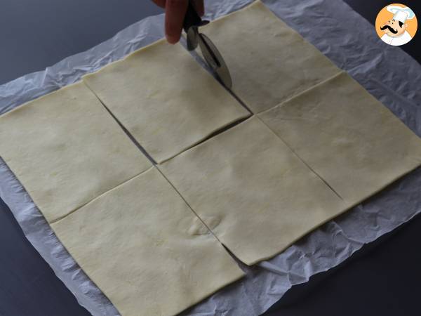 Feuilletés aux asperges, jambon et fromage fondant - Préparation etape 3