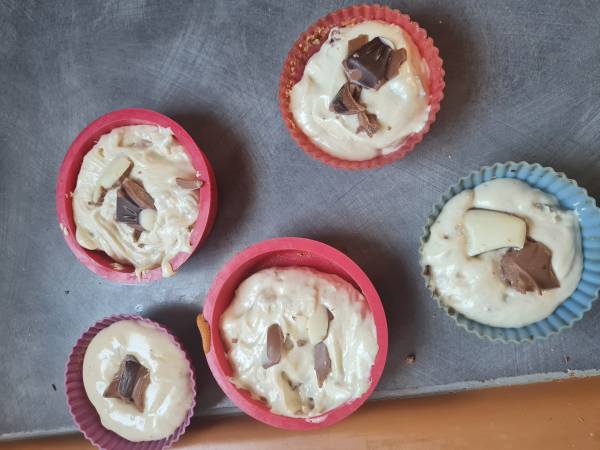 Muffins aux blanc d'œufs - Préparation etape 1