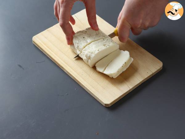 Halloumi au miel grillé au Air Fryer - Préparation etape 1