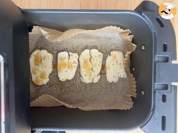 Halloumi au miel grillé au Air Fryer - Préparation etape 3