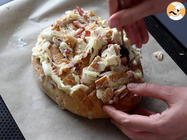 Pain hérisson farci façon tartiflette - Préparation etape 8