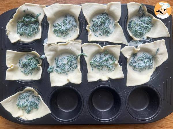 Mini feuilletés aux épinards et chèvre - Préparation etape 8