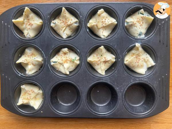 Mini feuilletés aux épinards et chèvre - Préparation etape 9