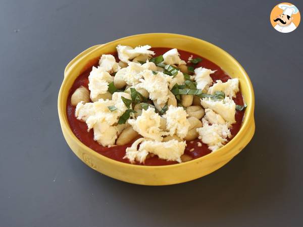 Gratin de gnocchi tomate mozzarella rapide et réconfortant - gnocchi alla sorrentina au four - Préparation etape 4