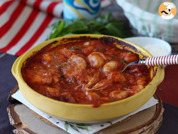 Gratin de gnocchi tomate mozzarella rapide et réconfortant - gnocchi alla sorrentina au four - Préparation etape 7
