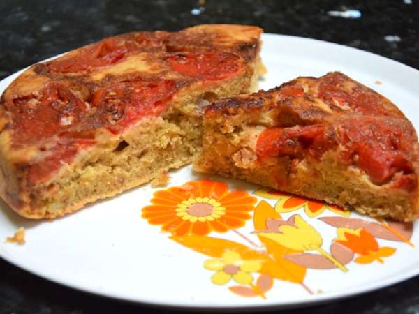 Gâteau renversé tomates et thon sur crème balsamique (IG bas) - Préparation etape 3