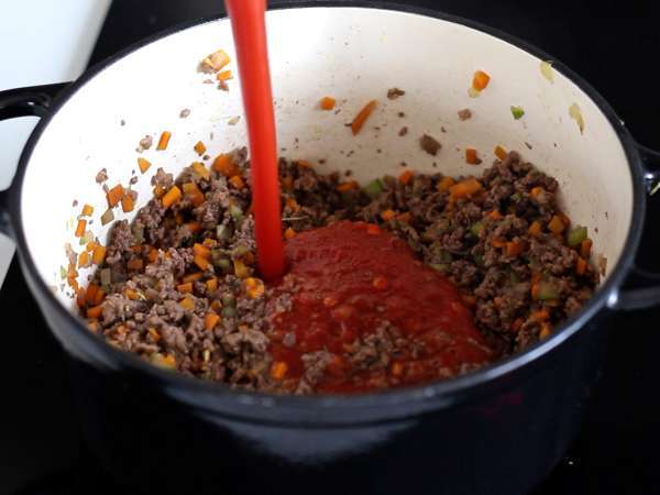Pâtes à la sauce bolognaise - tagliatelle al ragù alla bolognese - Préparation etape 4