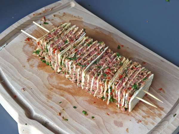 Lavash kebab avec des tortillas, les fameuses brochettes faciles cuites au four! - Préparation etape 9