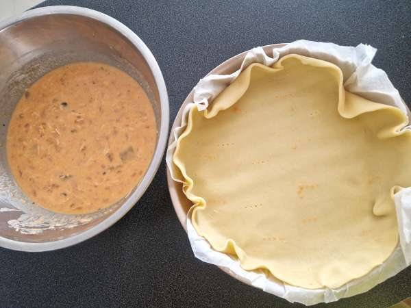 Quiche à la ratatouille et au thon - Préparation etape 6