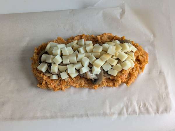 Pain de viande au potiron, champignons et scamorza : moelleux, filant et croustillant - Préparation etape 9