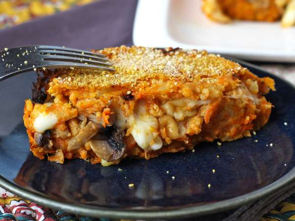 Pain de viande au potiron, champignons et scamorza : moelleux, filant et croustillant - Préparation etape 14