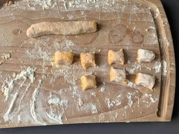 Gnocchi crémeux au potiron, fromage frais et noix - Préparation etape 4