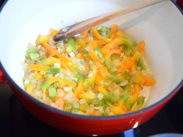 Jambalaya au quinoa (IG bas) - Préparation etape 1