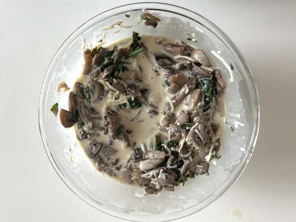 Petits flans aux épinards et aux champignons - Préparation etape 9